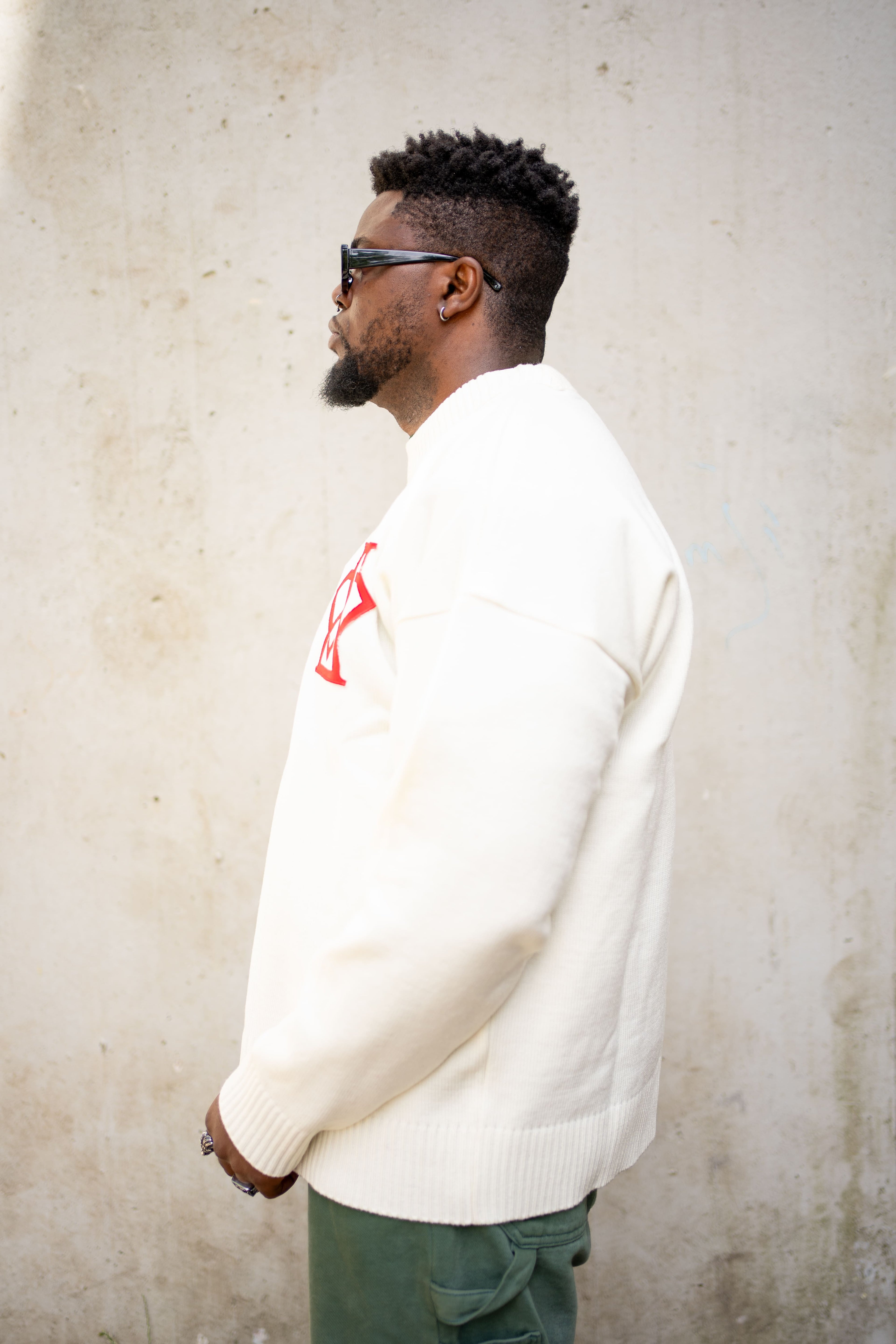 DQ KNIT SWEATER WHITE